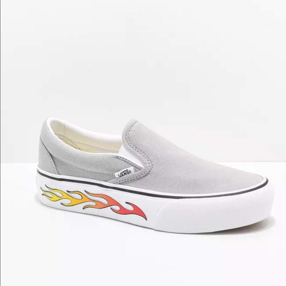 Grey Vans Platform Flame US 8.5